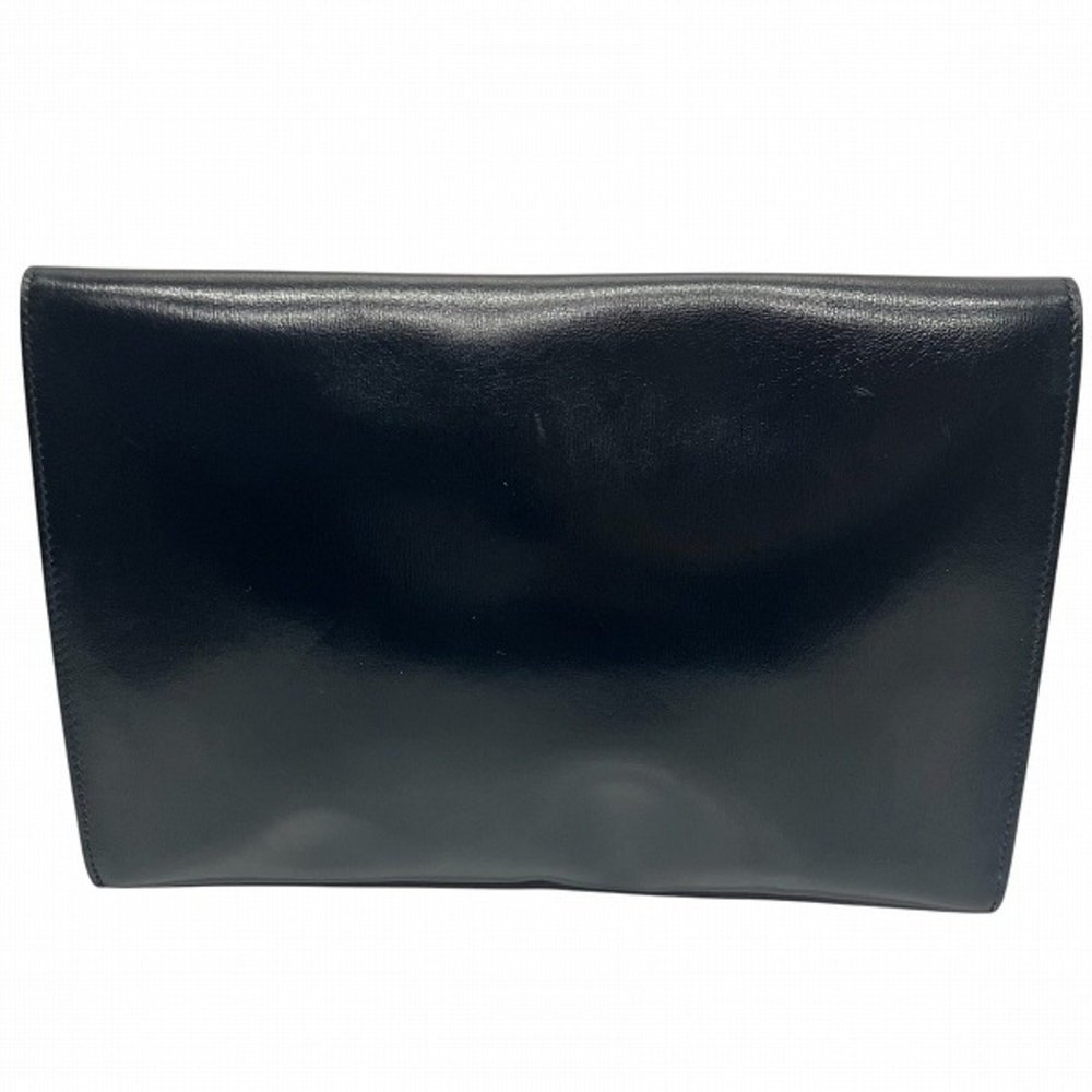 HERMES Black Wood Button Pochette Rio Bag Clutch - Picture 2 of 9